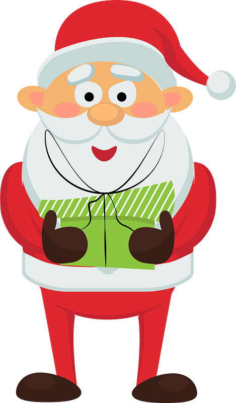Santa Claus with a present
