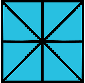 Cerulean-Blue Square Fraction 8:8