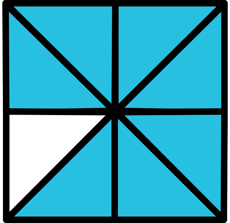 Cerulean-Blue Square Fraction 7:8