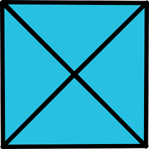 Cerulean-Blue Square Fraction 4:4