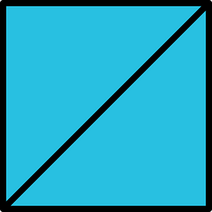 Cerulean-Blue Square Fraction 2:2