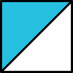 Cerulean-Blue Square Fraction 1:2