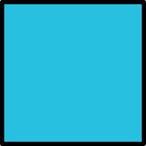 Cerulean-Blue Square Fraction 1:1