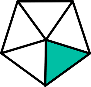 Teal-Green Pentagon Fraction 1:5