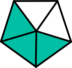 Teal-Green Pentagon Fraction 3:5