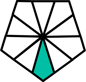 Teal-Green Pentagon Fraction 1:10