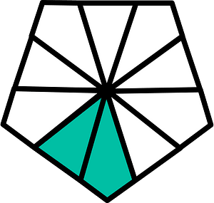 Teal-Green Pentagon Fraction 2:10