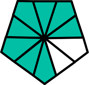 Teal-Green Pentagon Fraction 8:10