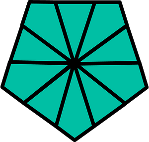 Teal-Green Pentagon Fraction 10:10