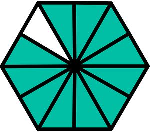 Teal-Green Hexagon Fraction 11:12