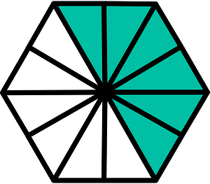 Teal-Green Hexagon Fraction 6:12