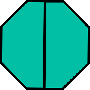 Teal-Green Octagon Fraction 2:2