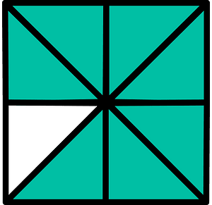 Teal-Green Square Fraction 7:8