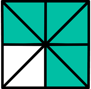 Teal-Green Square Fraction 6:8