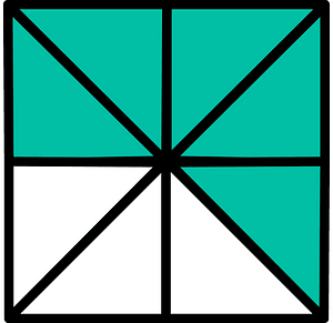 Teal-Green Square Fraction 5:8