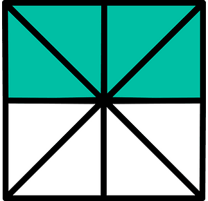 Teal-Green Square Fraction 4:8