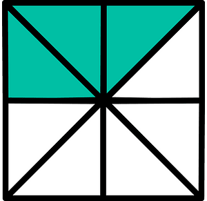 Teal-Green Square Fraction 3:8