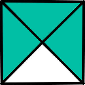 Teal-Green Square Fraction 3:4