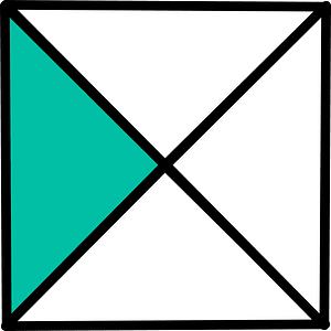 Teal-Green Square Fraction 1:4