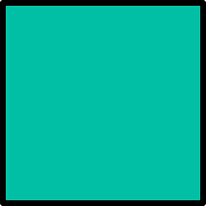 Teal-Green Square Fraction 1:1