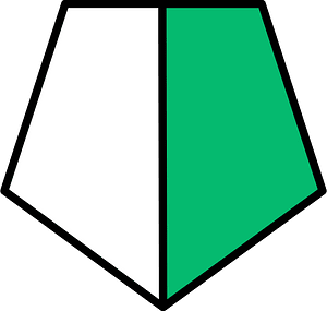Green Pentagon Fraction 1:2