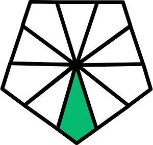 Green Pentagon Fraction 1:10