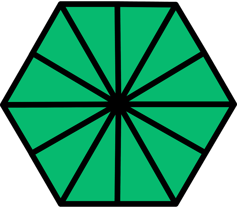 Green Hexagon Fraction 12:12