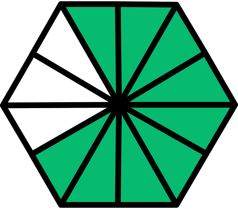 Green Hexagon Fraction 9:12