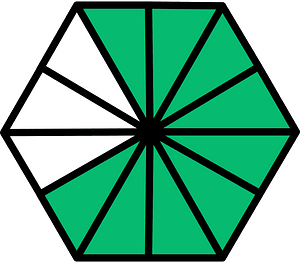 Green Hexagon Fraction 9:12