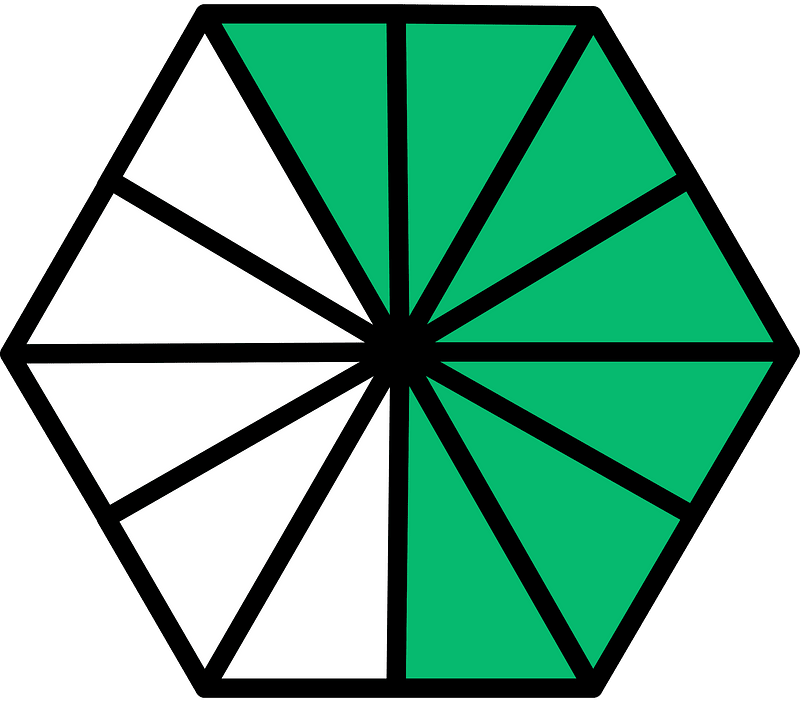 Green Hexagon Fraction 7:12