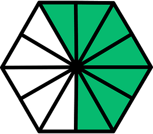 Green Hexagon Fraction 7:12