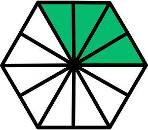 Green Hexagon Fraction 4:12