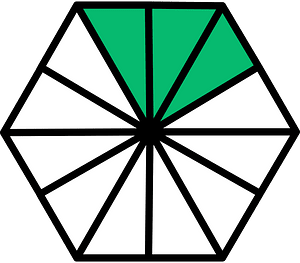 Green Hexagon Fraction 3:12