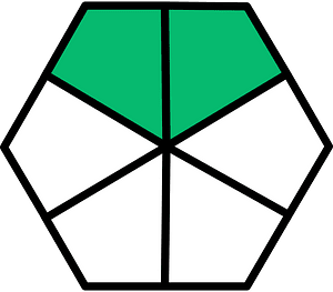 Green Hexagon Fraction 2:6
