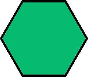 Green Hexagon Fraction 1:1