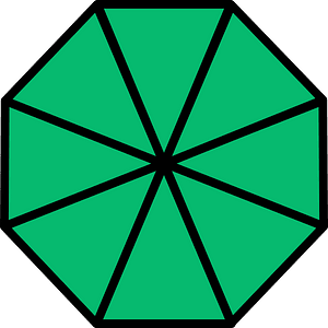 Green Regular Octagon Fraction 8:8