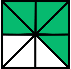 Green Square Fraction 5:8