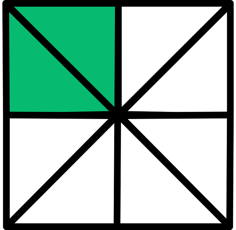 Green Square Fraction 2:8