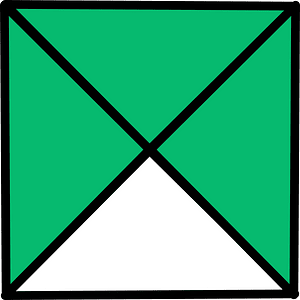 Green Square Fraction 3:4