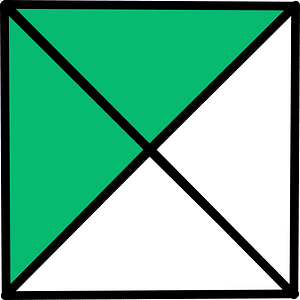 Green Square Fraction 2:4