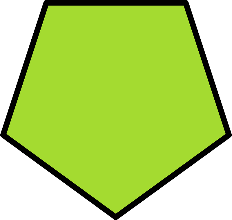 Lime Pentagon Fraction 1:1