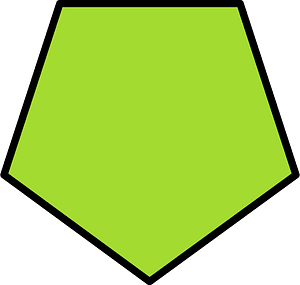 Lime Pentagon Fraction 1:1