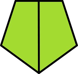 Lime Pentagon Fraction 2:2