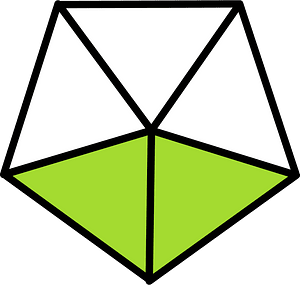 Lime Pentagon Fraction 2:5