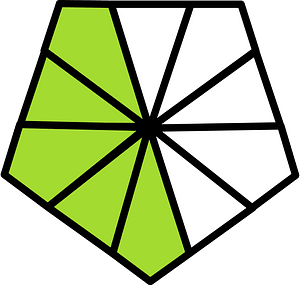 Lime Pentagon Fraction 5:10