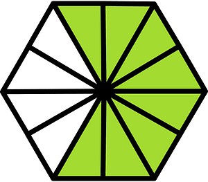 Lime Hexagon Fraction 8:12