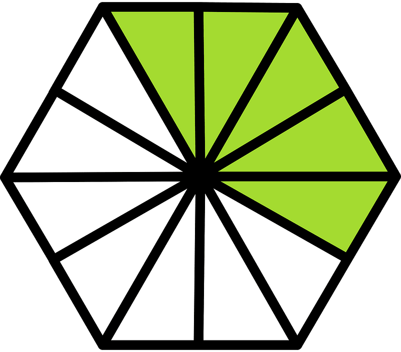 Lime Hexagon Fraction 5:12