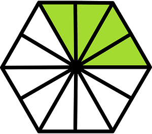 Lime Hexagon Fraction 4:12