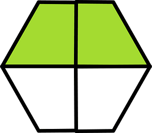 Lime Hexagon Fraction 2:4