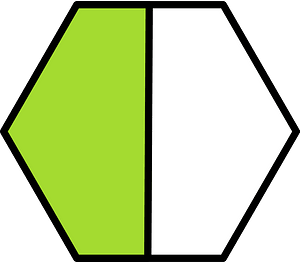 Lime Hexagon Fraction 1:2